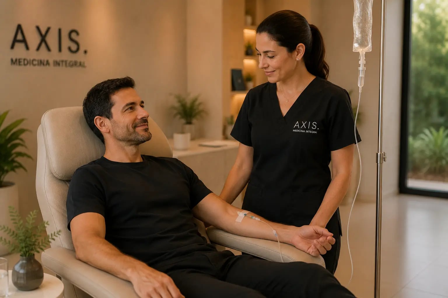 Sesión de sueroterapia en AXIS